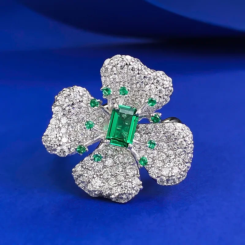 

Karachi 2024 New Petal 4 * 6m Women's Jade Ring 925 Silver Elegant Personalized Fashion Ring Jewelry