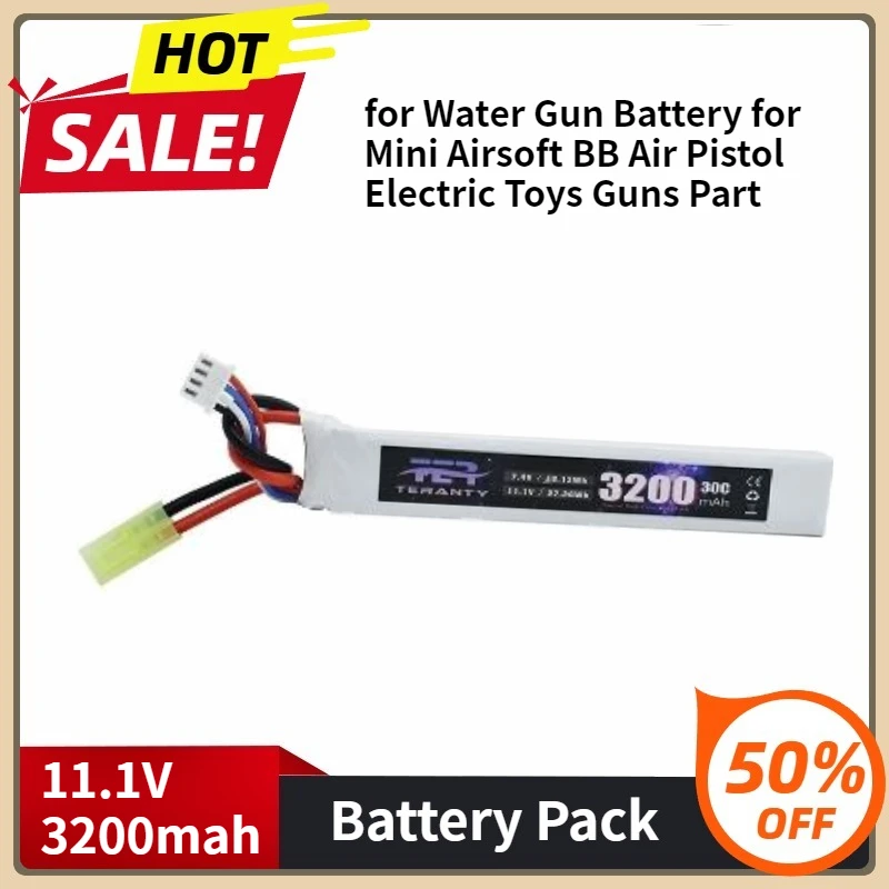 

Upgraded 3S 30C Lipo Battery for Water Gun Battery for Mini Airsoft BB Air Pistol Electric Toys Guns Part 11.1V 3200mAh Battery