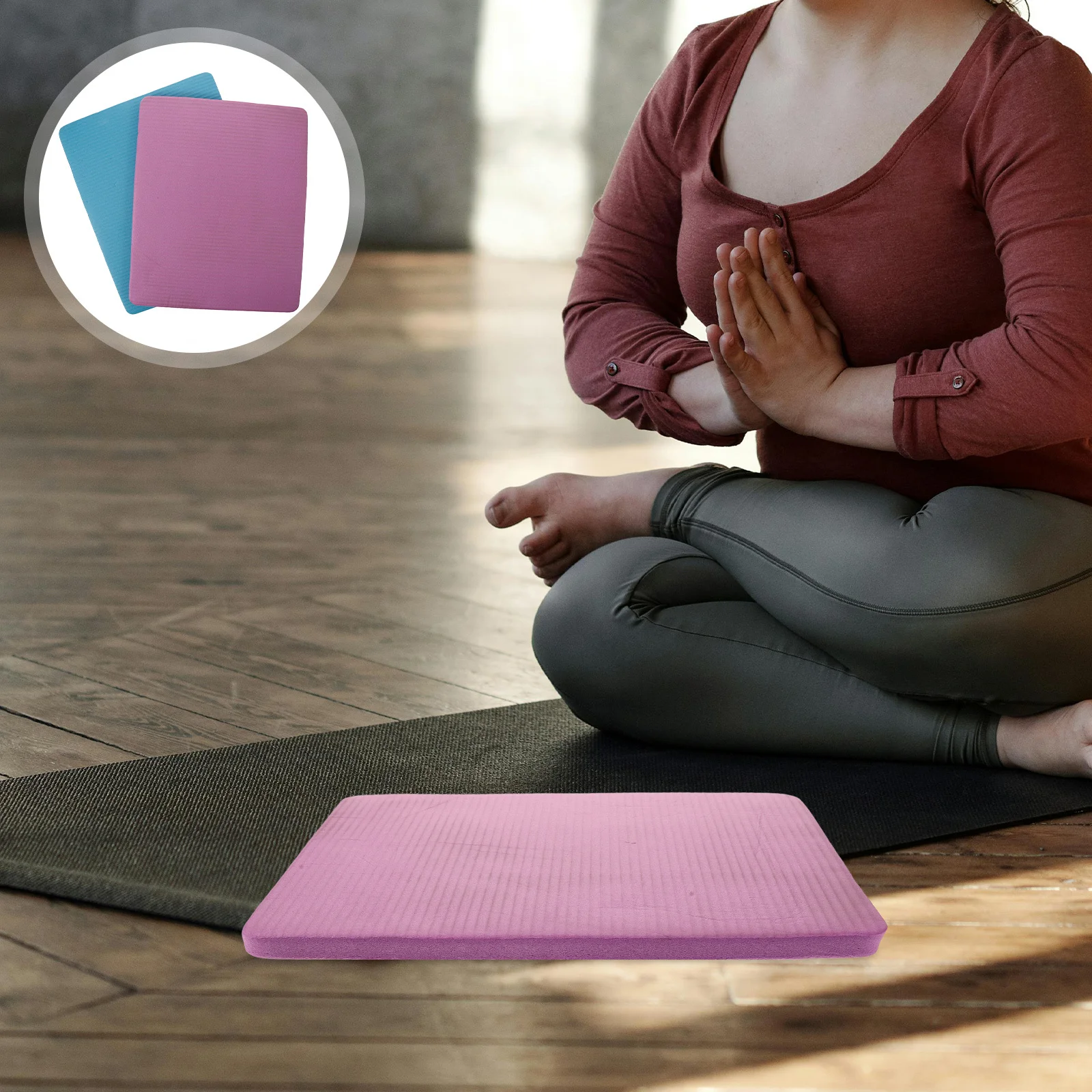 2 個の滑り止めニーリングパッドヨガマットクッションヨガシットアップ用の快適なサポートピクニックプロテクターニーリングクッション