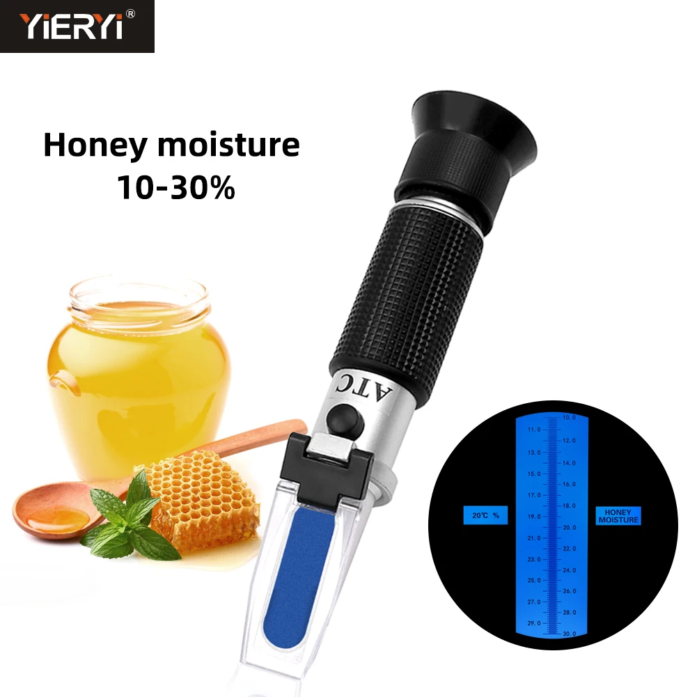 Handheld Honey Moisture Refractometer 10-30% Honey Water Concentration Meter Beekeeping Tool Refraction Tester with ATC