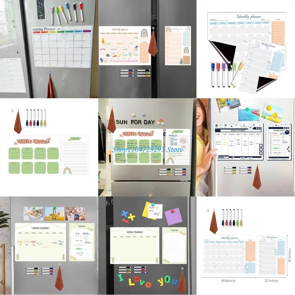 

Y2GD Calendar Whiteboard Fridge Weekly Monthly Planner Calendar for Kitchen Grocery Shopping List To-do-list Board