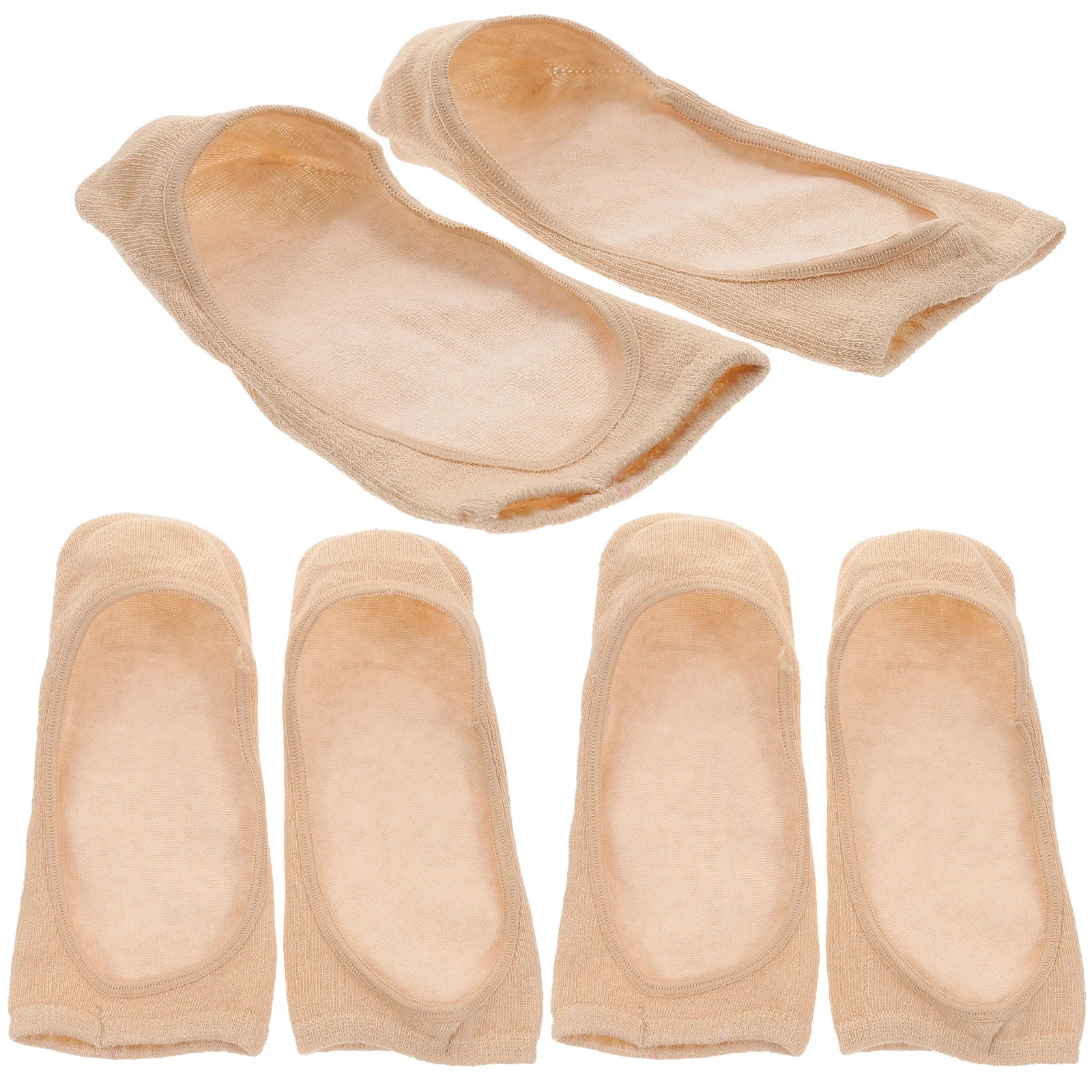 3 Pairs Moisturizing Socks Shallow Mouth Half Anti-Skid Bamboo Fiber Invisible Fabric Boat Miss Silicone