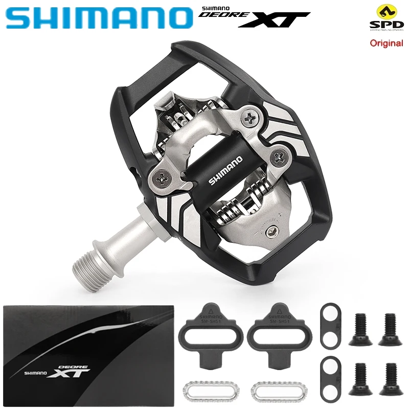 Shimano DEORE XT PD-M8020 MTB Bike Pedals SPD Self-Locking Pedal for Mountain Bike With SM-SH51 Skid Plate New Original Parts