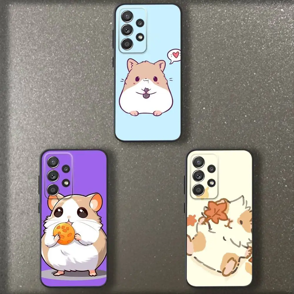 

Cartoon Animal Hamster Phone Case For Samsung S 25,24,23,22,30,21,10,9,Ultra,Plus,Lite,FE,4,5 G Soft Black Case