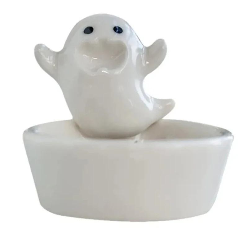 Ghost Candle Holder Cute Ghost Candlestick Aromatherapy Candle Holder Durables High Tempe Cartoon Candlestick