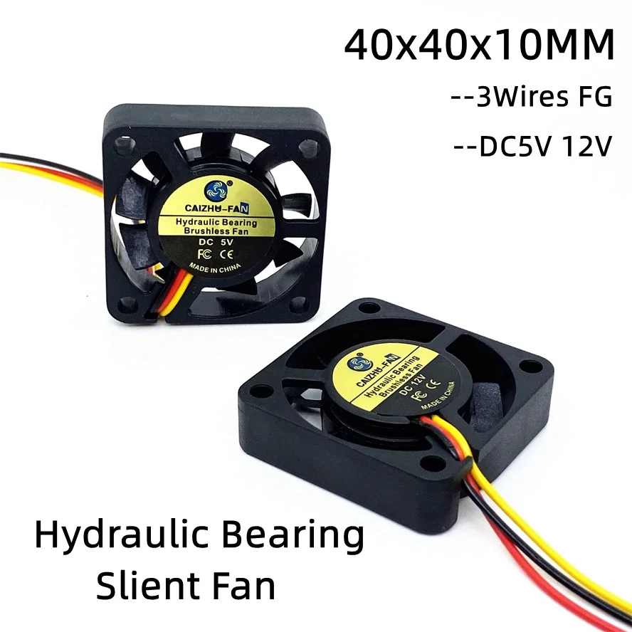 유압 베어링 4010, DC5V, 12V, 24V, 40mm 선풍기, 4cm, 40x40x10mm 선풍기, 남쪽 및 북쪽 브릿지 칩, 3D 프린터 냉각 선풍기, 3 핀 FG