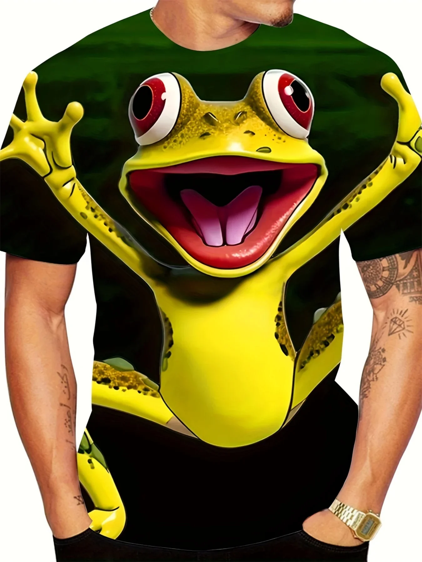 Funny Men's T Shirt Cartoon Animal 3D Print Summer Casual Short Sleeve Pullover Fashion T-Shirts Outdoor Male Oversized Clothing