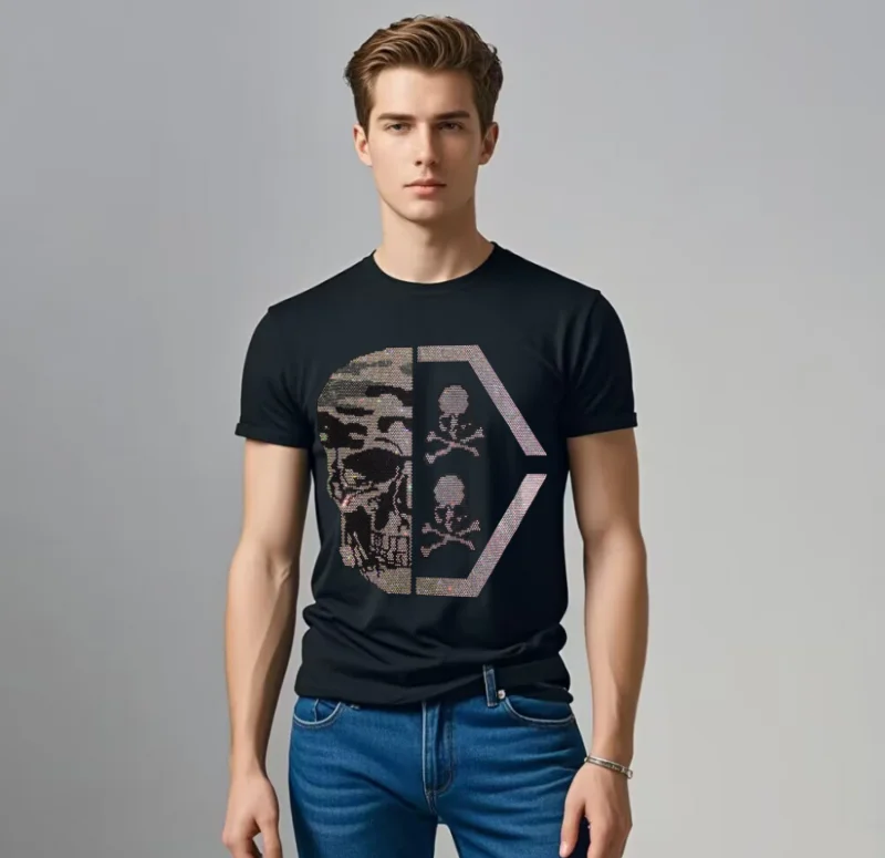 Plein ali brand Top Rhinestones Fashion Round Neck SKULL Luxury Men's T-shirt 2025 top tees