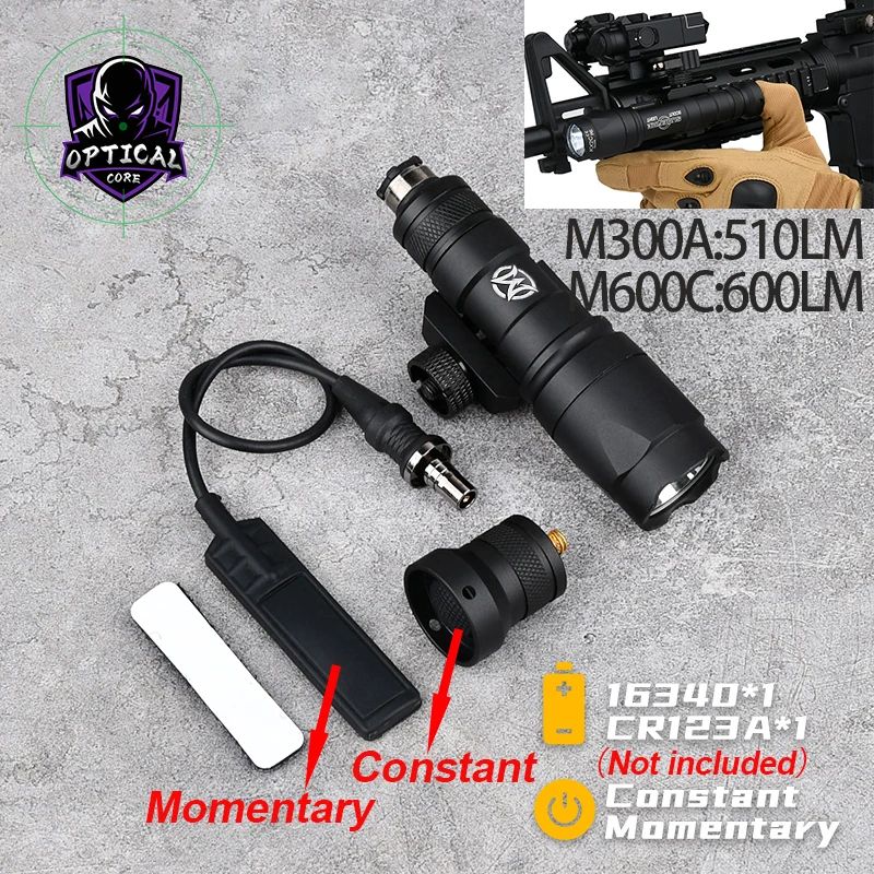 

Металлический тактический фонарь SureFire M300A/M600C для активного отдыха, страйкбола и охоты, светодиодный, с выносной кнопкой, постоянного света