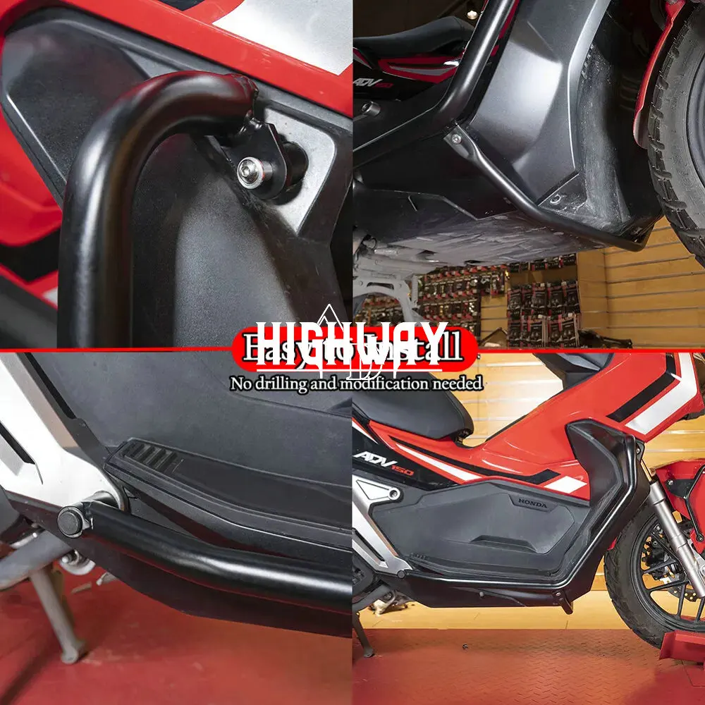 Lower Engine Guard Protector Crash Bar For Honda ADV 150 2018-2023 2019 2021 2020 Black Motorcycl Accessories Trim Tuing