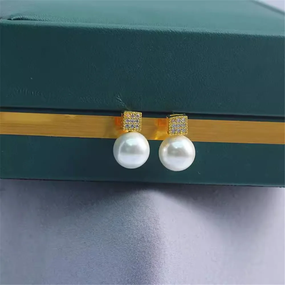 

DIY Pearl Earring Accessories,14K Gold Plated Brass Metal Square Earwires Earring Fixtures Fasteners For Jewelry Making