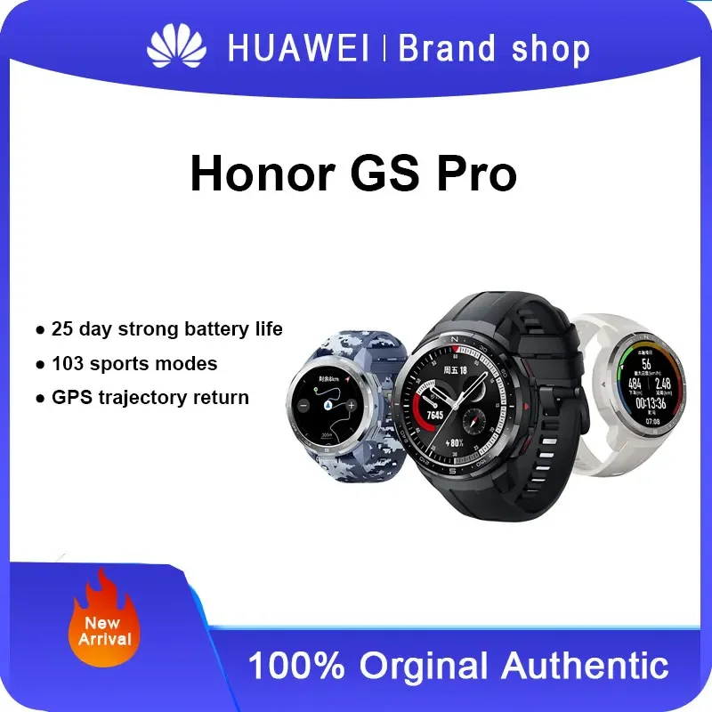 HONOR Watch GS Pro Smart Watch 1.39\'\' 5ATM GPS Bluetooth Call Smartwatch Heart Rate SpO2 Monitor Fitness Sport Watch For Men