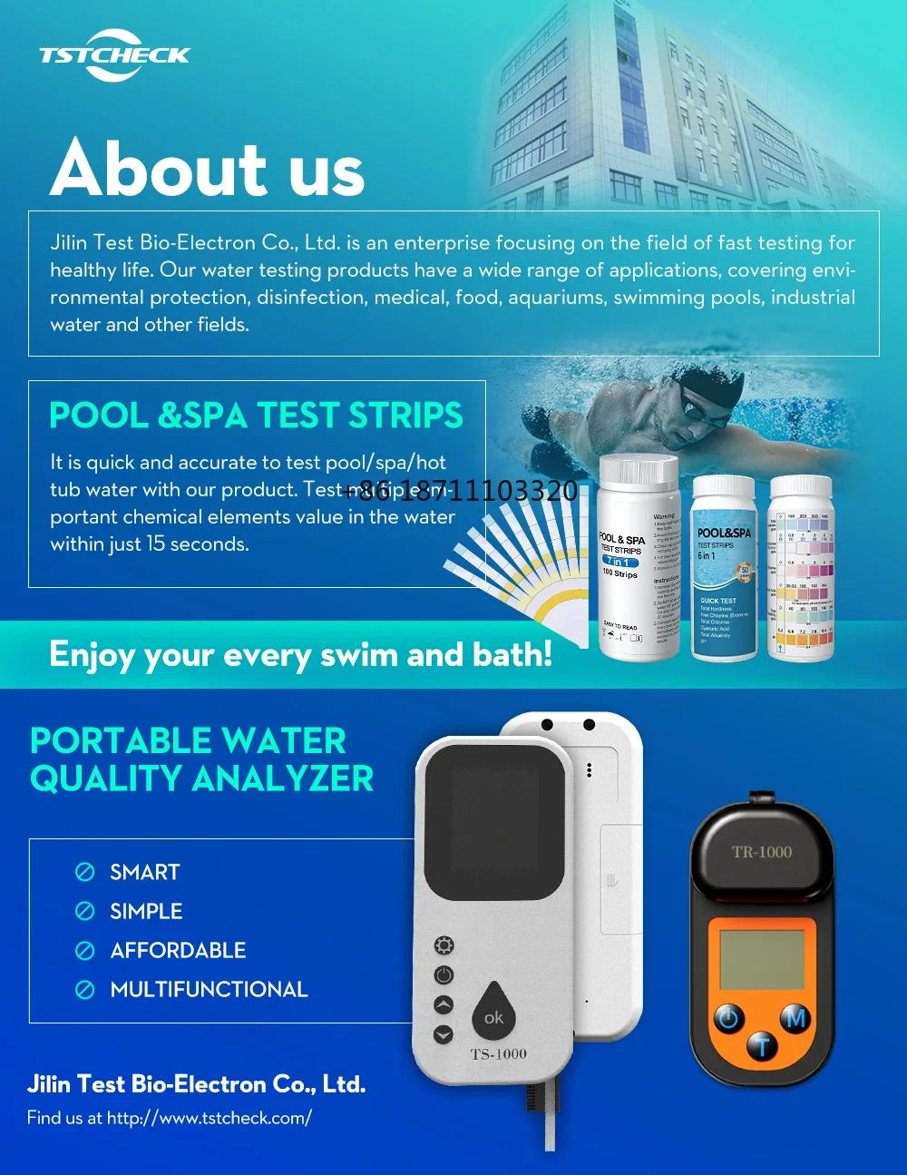 Water Analyzer 7-in-1 Multi-Parameter Water Meter Tester for swimming pool, hot tub spa,aquariums