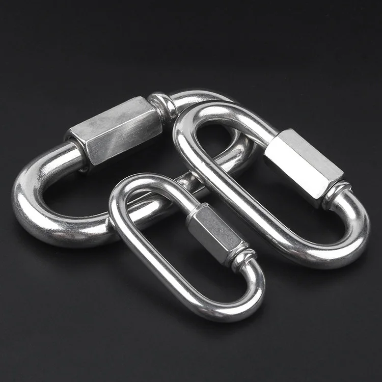 1Pcs Quick Link Connector M3.5 M4 M5 M6 M8 M10 M12 304 Stainless Steel Oval Quick Links Climbing Carabiner Lock Buckle
