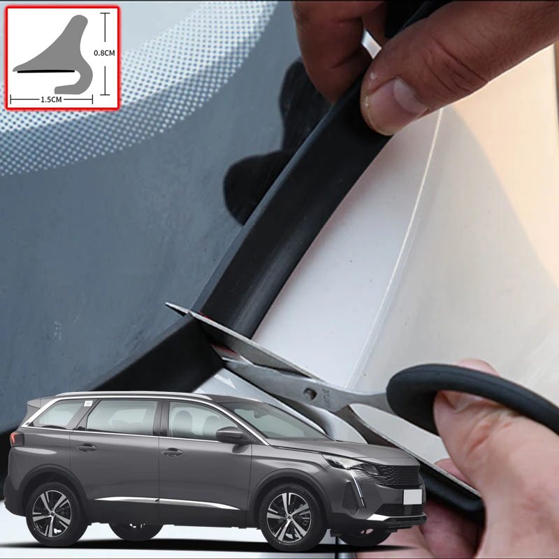 

For Peugeot 5008 2018-2022 Car Rubber Seal Strip Windshied Spoiler Filler Protect Edge Weatherstrip Strips Sticker Accessories