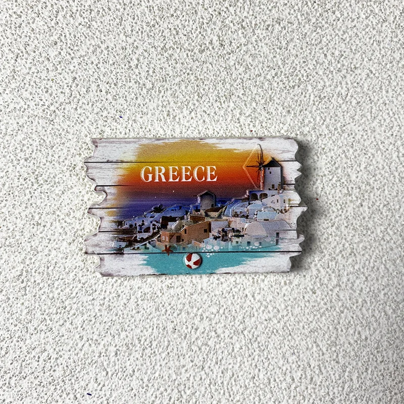 

Santorini Greece Aegean Sea Travel Souvenir Craft 3D Decoration Vintage Style 3D Magnetic Suction Refridgerator Magnets