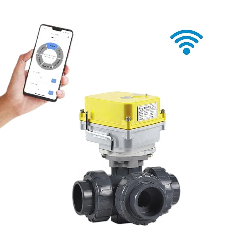 

AIBO T-port PVC Electric Actuator Ball Valve Plastic Electric Ball Valve Configurable WiFi