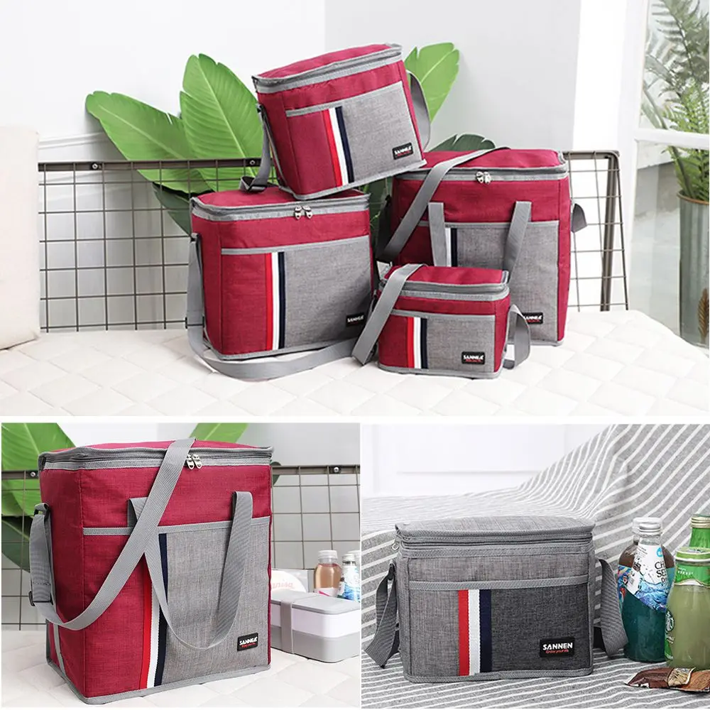 Casual Travel Handbags Oxford Cloth Waterproof Thermal Insulated Lunch Bags Picnic Bag Food Storage Box Cooler Bag