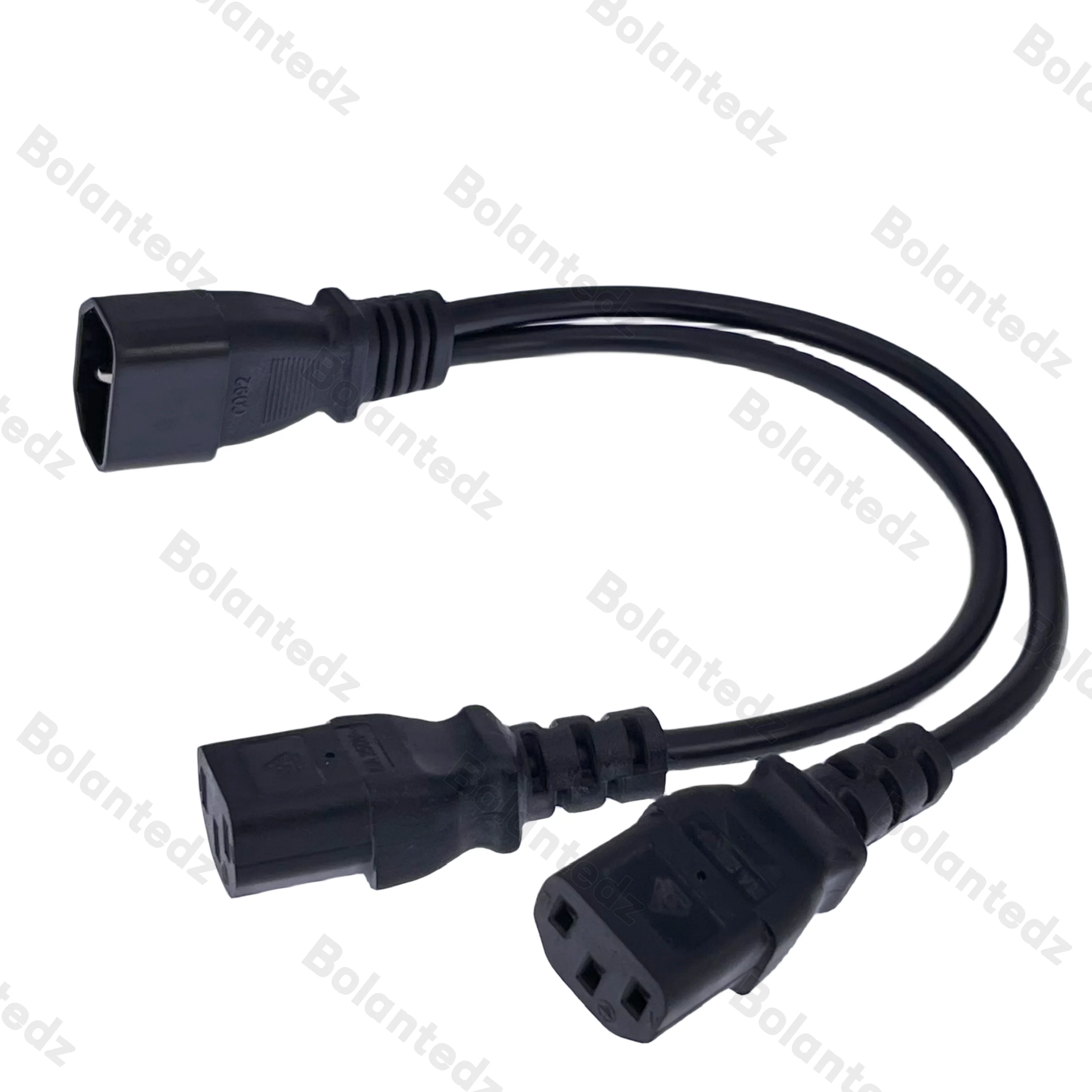 30CM Power Y Type Splitter Adapter Cable Single IEC 320 C14 Male to Dual C13 Female Short Cord for Computer host display