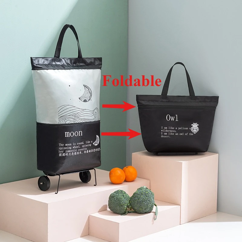 

Foldable Shopping Cart Travel/Portable Large Thick Hand-held Grocery Bag Supermarket Shopping Bag
