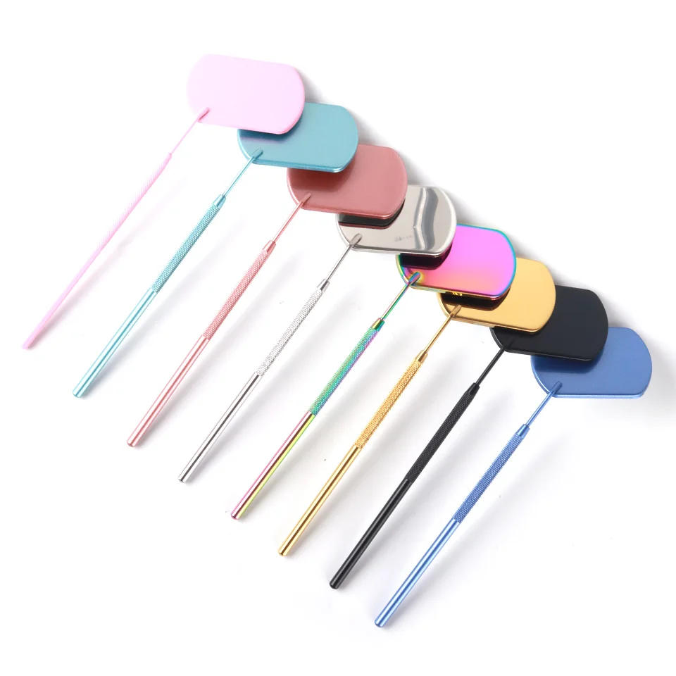 Multi Function Eyelash Checking Mirror Round/Moon/Heart/Rectangle Shape Stainless Steel Handle Professional Mirrors Makeup Tool