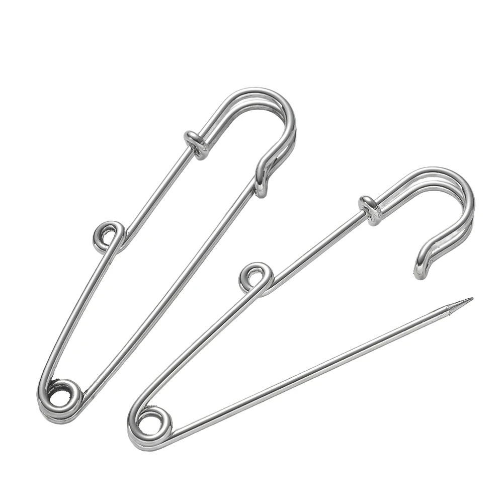 10 pçs/lote grandes agulhas pinos de segurança multi furos conectores encantos para diy roupas jóias fazendo suprimentos acessórios descobertas