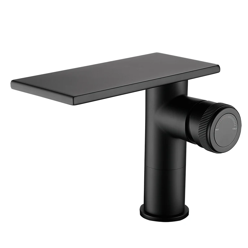 Badkamer Waterval Wastafel Wastafel Kraan Zwarte Kranen Messing Bad Kraan Warm & Koud Water Mengkraan Vanity Tap Badrandcombinaties Wastafel kraan