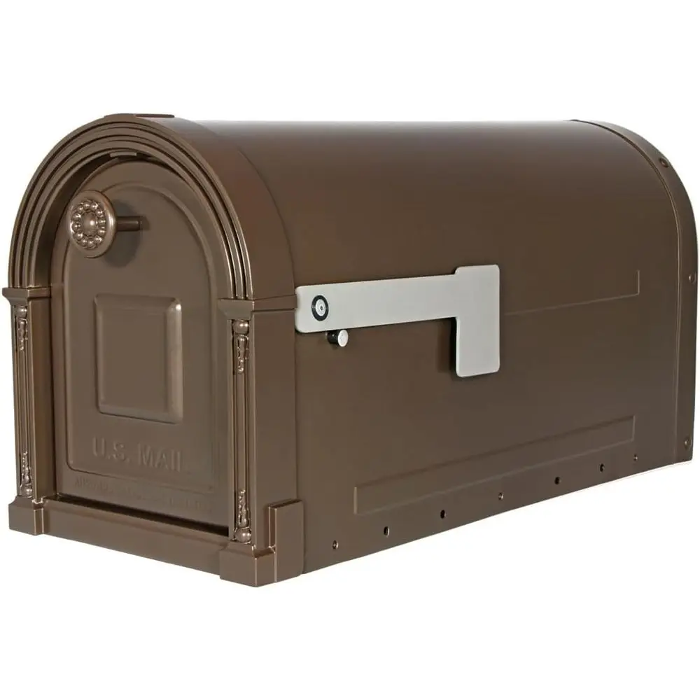 

Декоративный, прочный почтовый ящик из стали для установки на столб или на улицу, бронзовый, большой почтовый ящик для улицы с магнитным креплением.