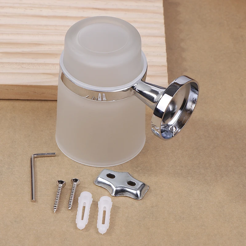 الحمام الحديثة الحائط حامل فرشاة الأسنان كوب زجاجي بهلوان الإطار الحمام التخزين المنظم فرشاة أسنان كأس أدوات الحمام #2