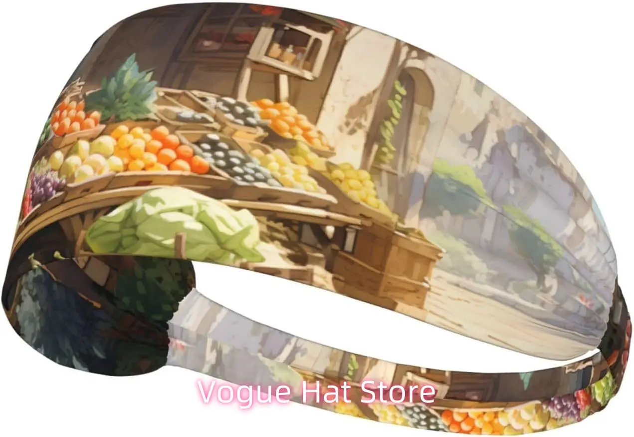 

Эластичная повязка на голову для упражнений — мягкая и дышащая повязка на голову для бега, езды на велосипеде, йоги и других рисунков фруктового киоска