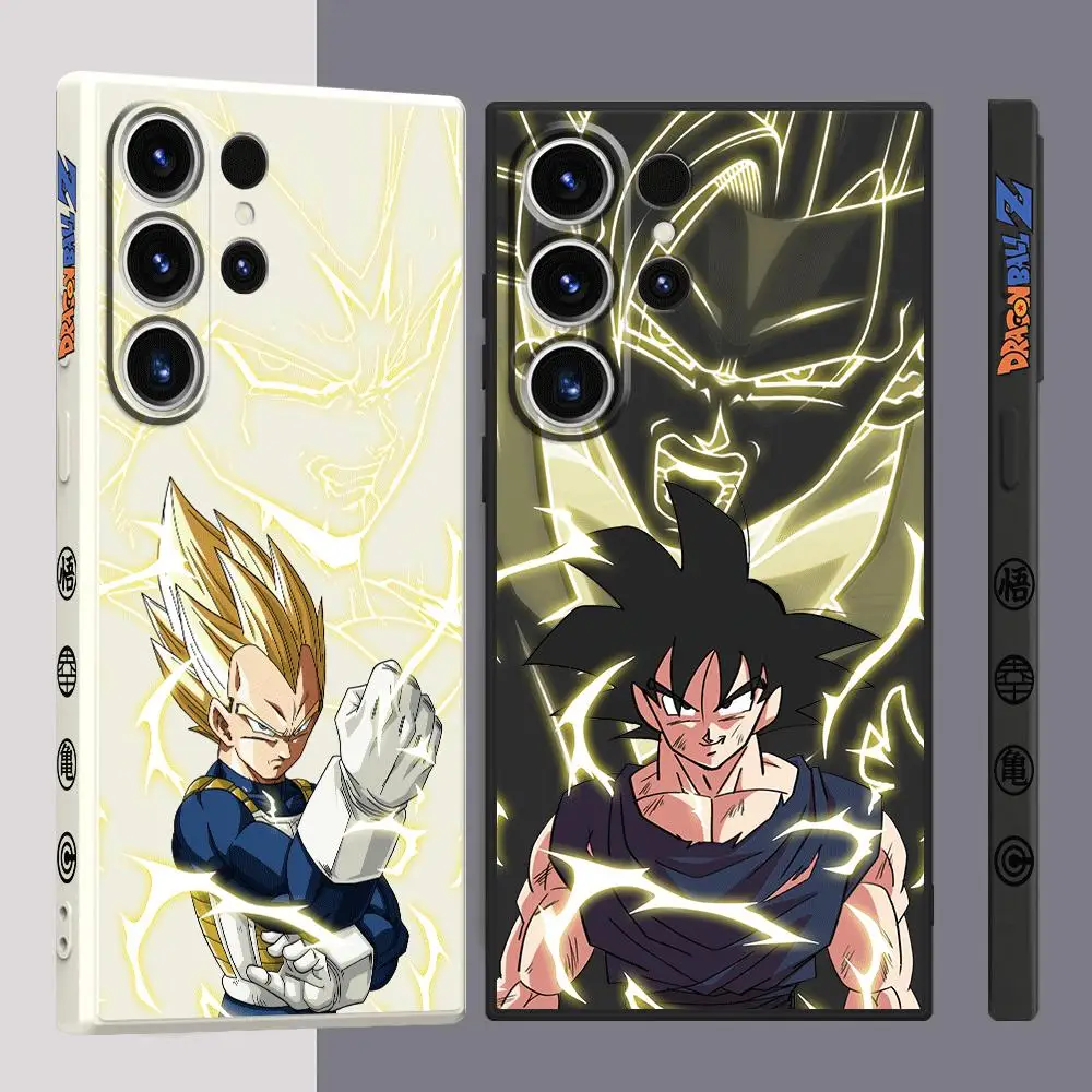 Square Liquid Cover Case for Samsung Galaxy S9 S8 Note 20 Ultra 10 Plus S10 S22 S23 Ultra 5G S20 FE S21 Goku D-Dragon Balls