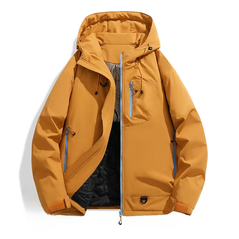 سترة من القطن من Thiened للرجال والنساء للتسلق في الهواء الطلق، مقاس كبير، حامل معطف للخريف والشتاء مناسب #4