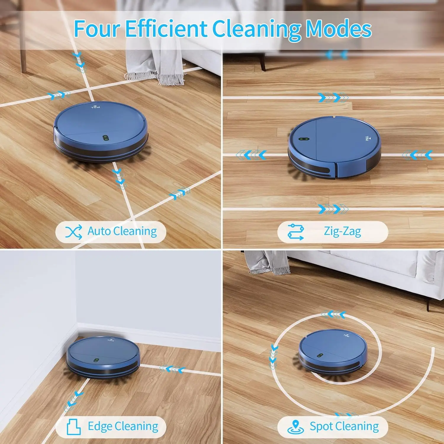 Robot Vacuum and Mop, 2 in 1 Robot Vacuum Self-Charging Robot Vacuum Cleaner Compatible with WiFi/APP, Ideal for Hard Floor