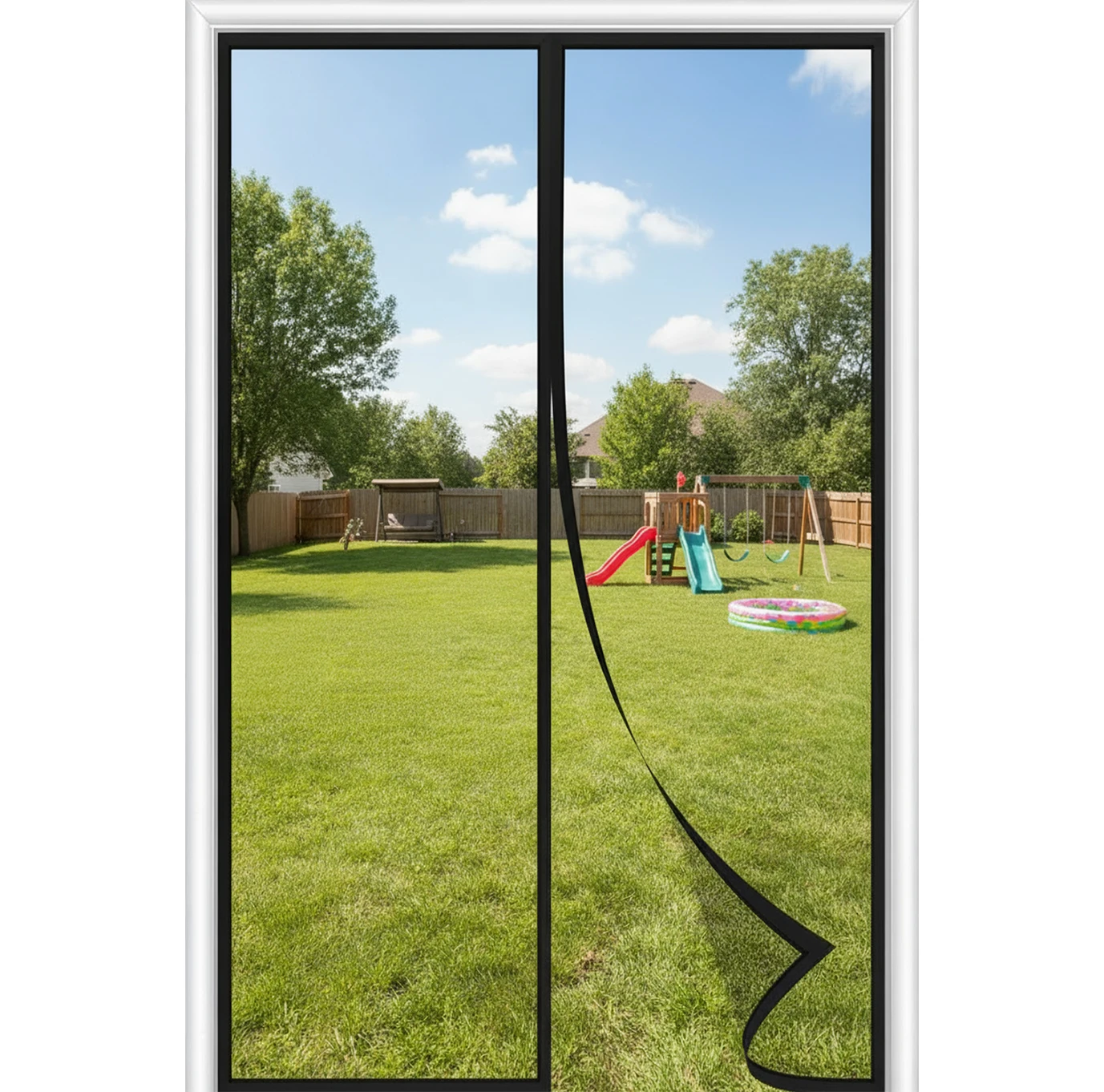 Heavy Duty PP Nano Magnetic Screen Door, Self-Closing Mesh Curtain, Hands-Free, Dustproof, No-Drill Installation