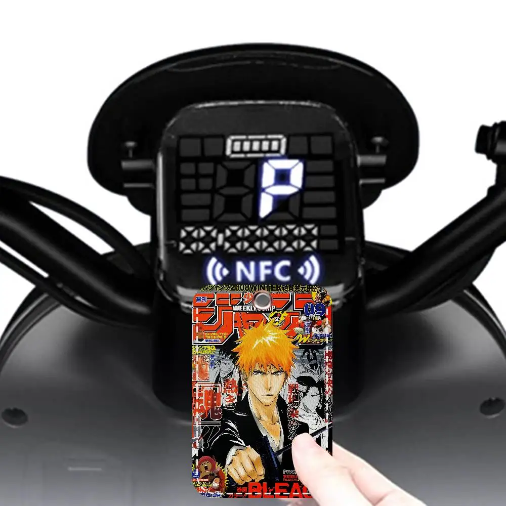 Anime Bleach 1Pc Access Card Case Leather Card Holder Keychain Key Ring Door Access Tags ID Card Case Keychain