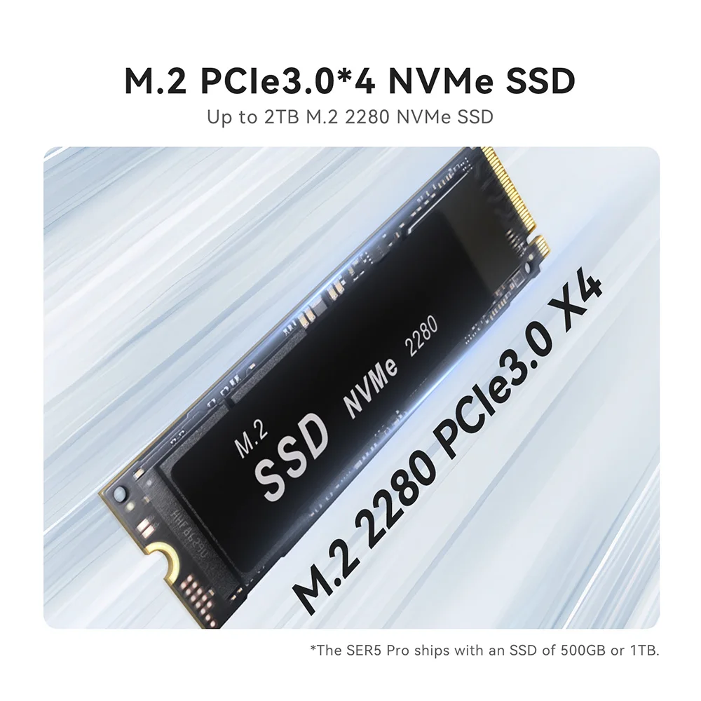 Beelink Ryzen7 SER5 PRO 5850U SER5 MAX 7735HS Mini PC AMD DDR4 16GB  SSD 500GB Support WiFi6 BT5.2 HD 1000M 5850U Mini Computer