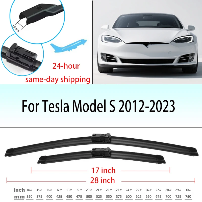 

Для Tesla Model S 2012-2023 2017 2018 2019 2020 2021 2022 стеклоочиститель передние щетки стеклоочистителя лобовое стекло щетка для окон 28 "+ 17"