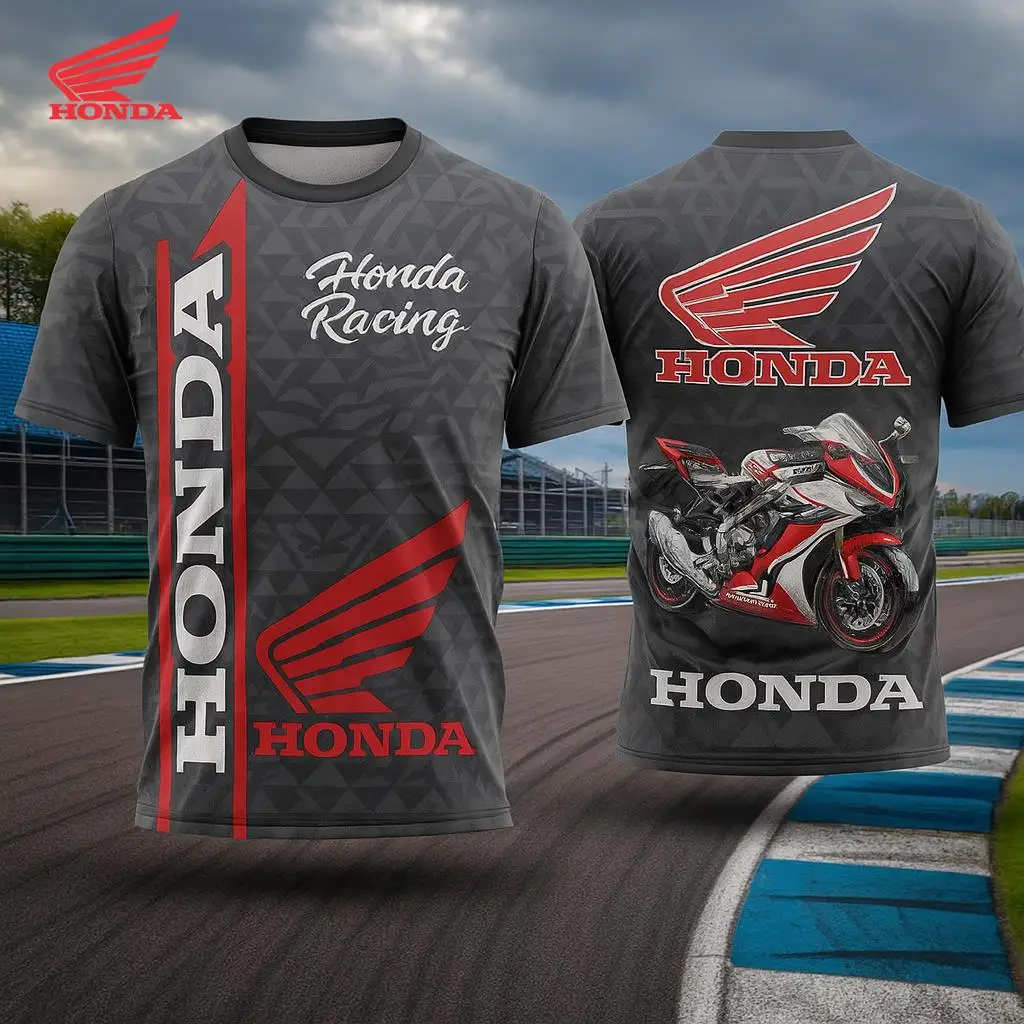 

Летняя мужская рубашка из джерси Honda Team, ультра-дышащая влагоотводящая быстросохнущая футболка для мотоциклов, тренировок на открытом воздухе