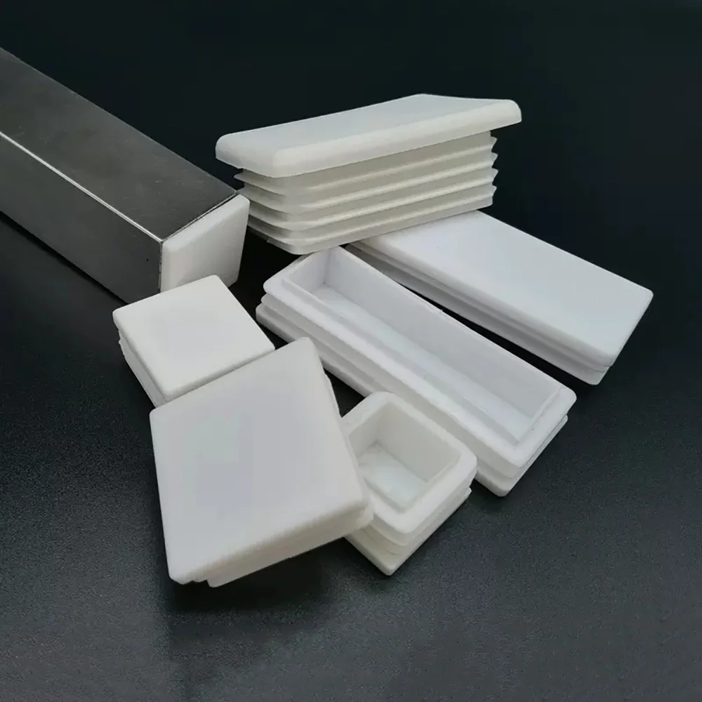 2/4/10/20pcs White Plastic Square Rectangular Tube Inner Plugs Blanking End Caps for Furniture Chair Table Leg Hardware Supplies