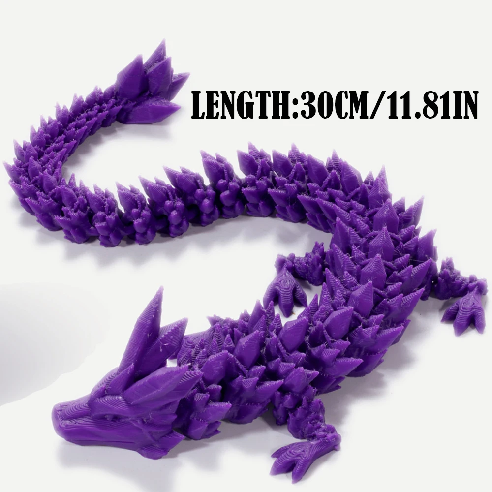 3D Printed Model Toys Luminous Dragon Multi-joint Ornament Kids Toys Realistic Animal Figures Decorative Desktop Boys Gifts