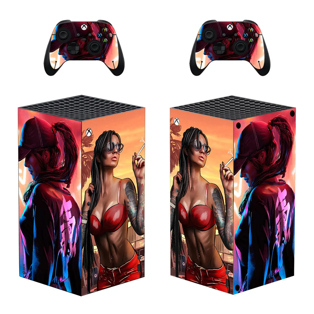 Grand Theft Auto VI GTA 6 Skin Sticker Cover for Xbox Series X Console and Controllers XSX Skin Sticker Decal Vinyl