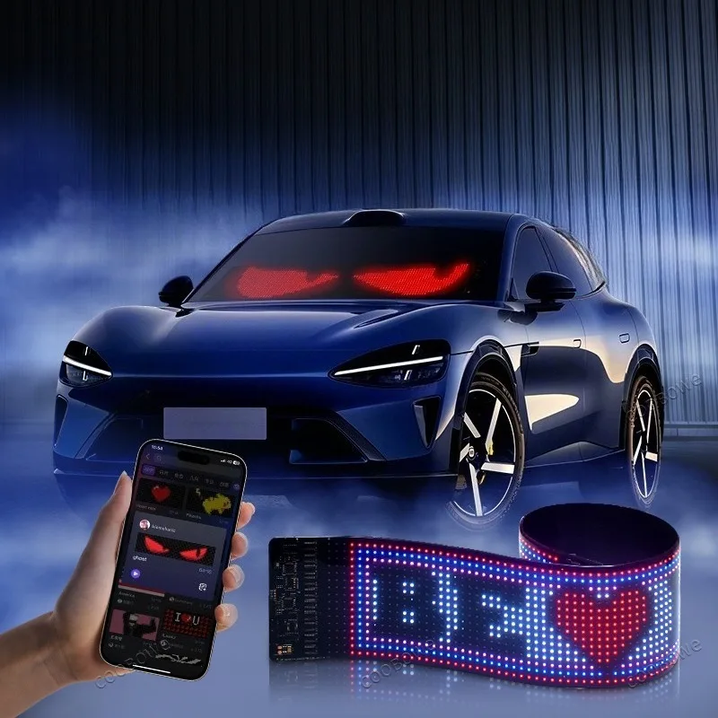 

Creative "Winking" Demon Eye LED Atmosphere Lights Car Front & Rear Glass - Dynamic Emoticon Decor for Trucks & Lorries