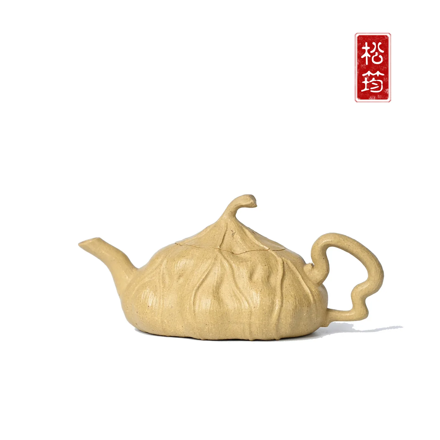 Pure Gold Clay Handcrafted Bionic Lotus Design Chinese Style Yixing Zisha Teapot For Kung Fu Tea Brewing 150ML
