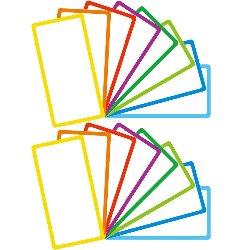 

16pcs Name Tags Dry Erase Labels 8x4cm PET Material Multi Color Reusable Folder Label Magnetic Refrigerator Labels Stickers