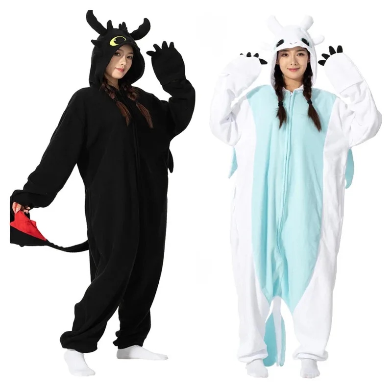 

l2025l New Cosplay Onesieshow Animal Kigurumi Pyjamas Halloween Onesie Adult Kids Cartoon Toothless Pajama Cosplay Party Women M