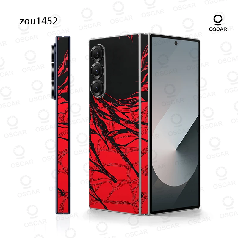 Stiker Anti Gores Warna-warni 3M untuk Samsung Galaxy Z Fold6 5 4 3 7 Fold5 Fold4 Stiker Pelindung Penutup Kulit Film Belakang
