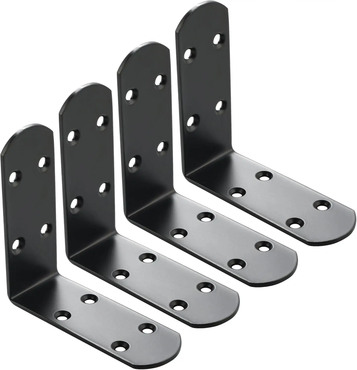 Floating Shelf Brackets,4Pcs Bla L Bracket Heavy Duty Stainl Steel Angle Bracket Corner Brace For Wood Board Door
