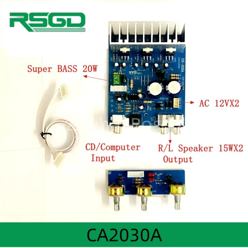 New CA2030A TDA2030A Subwoofer Power Amplifier Board Module 30W Stereo Audio Amplifier 3 Channel Bass Output Speaker Dual AC 12V