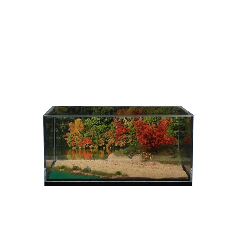 1:64 Lakeside riverside scene simulation model, collection gift ornament