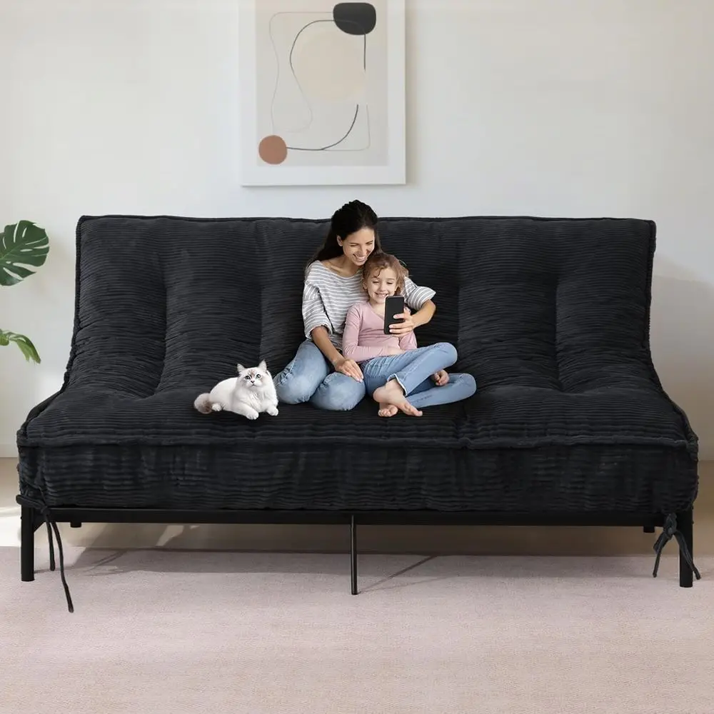

8 Queen Size Memory Foam Mattress, Sofa Bed Sleeper, Floor Mattress for Adults, Roll Up Mattress with Shredded Foam Filling, Med